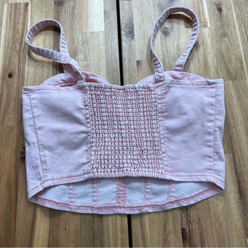 No Boundaries Pink Bustier Crop Top Women’s Size M (7-9) - Picture 4 of 5